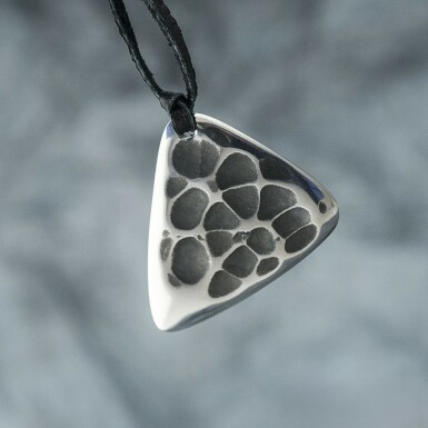 Shark - metal pick, hammered steel pendant